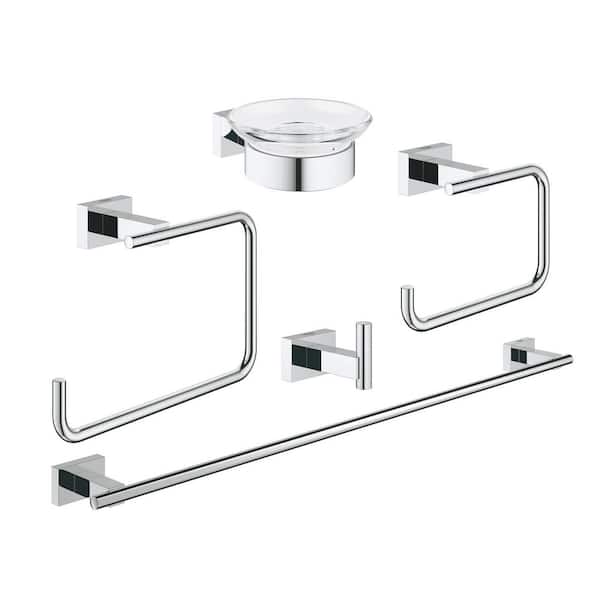 GROHE Essentials Cube Master 5-Piece Bath Hardware Set in StarLight Chrome
