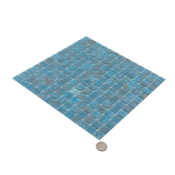 Apollo Tile (Sample) Floor and Wall Tile Cerulean Blue 4-in x 4-in Matte Glass Uniform Squares Mosaic Floor and Wall Tile