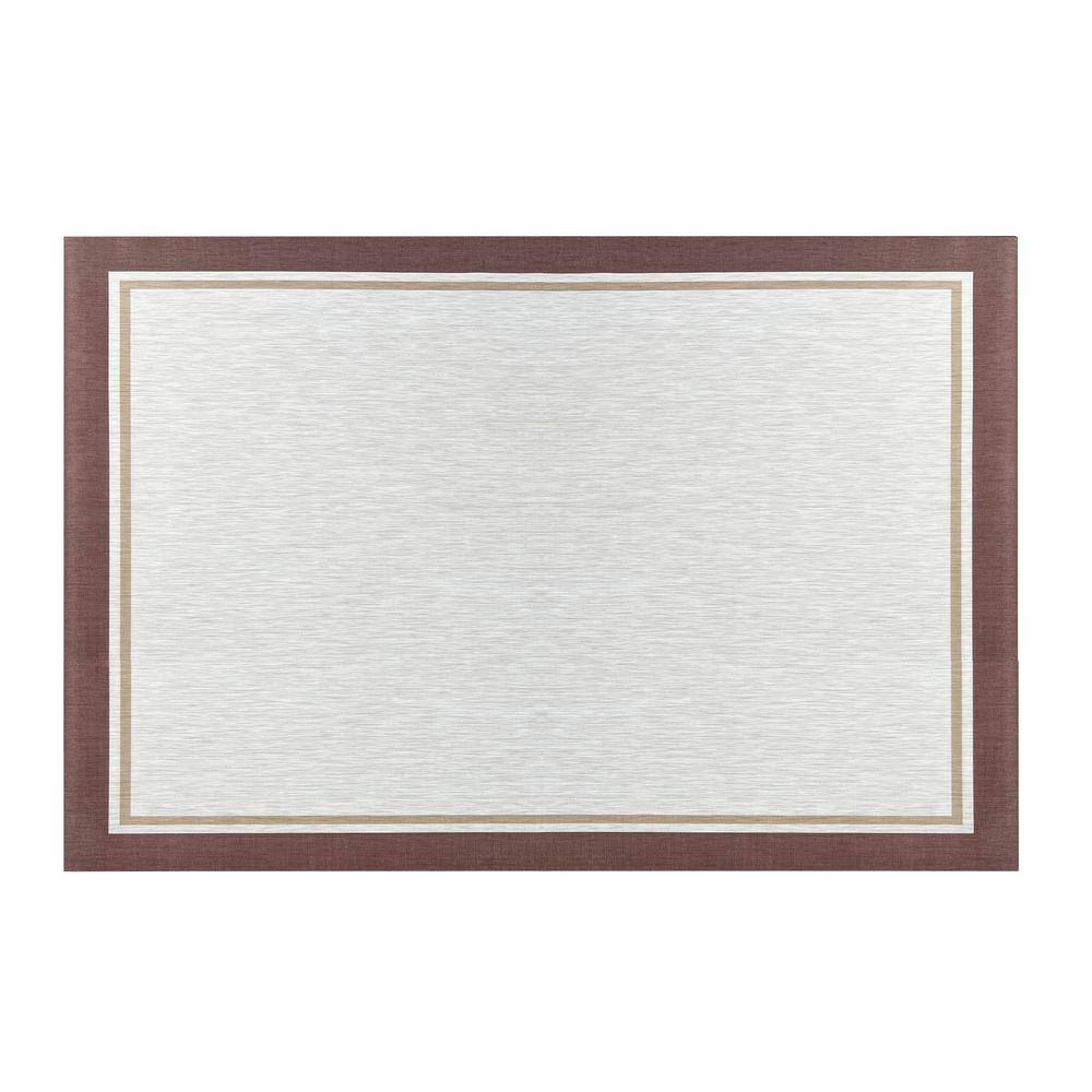 Sedona Brown Woven Vinyl Home Kitchen Mat Waterproof Area Rug for Indoor/Ou