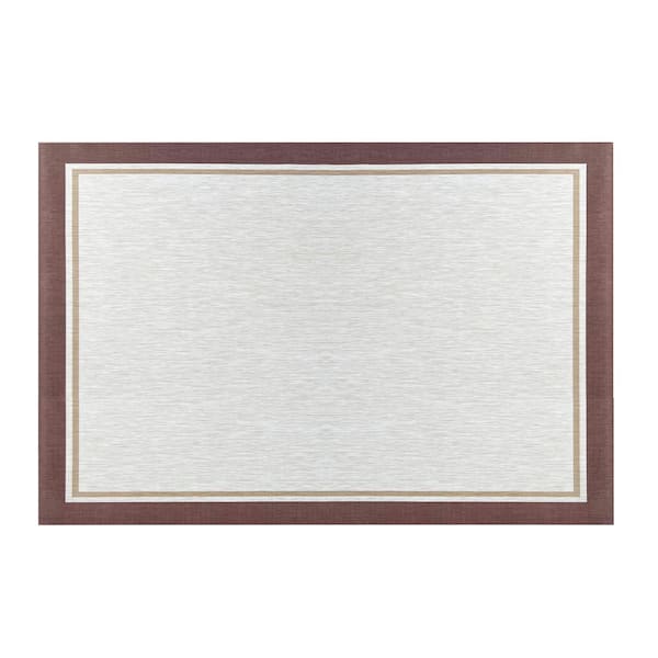 Unbranded Sedona Brown Woven Vinyl Home Kitchen Mat Waterproof Area Rug for Indoor/Outdoor 48 in. x 72 in.