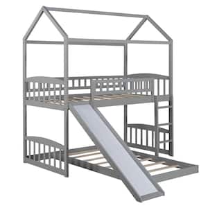 Amelia Gray Wood Frame Twin Platform Bed with Slide