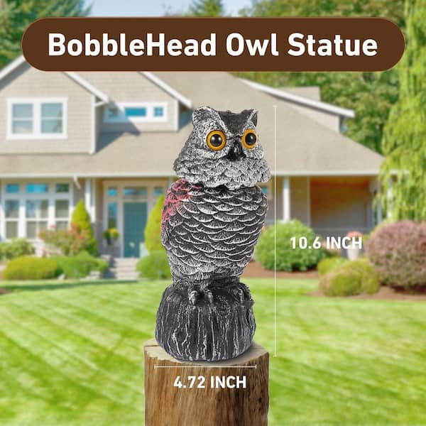 Cubilan Owl Decoys to Scare Birds Away, 2-Pack BobbleHead Fake