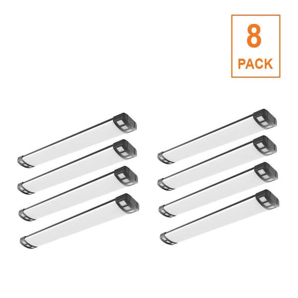 8-Pack NUDECO 4 ft. x 6 in. 4500 Lumens, Integrated LED Dimmable Black Wraparound Light, Selectable 3000K 4000K 5000K