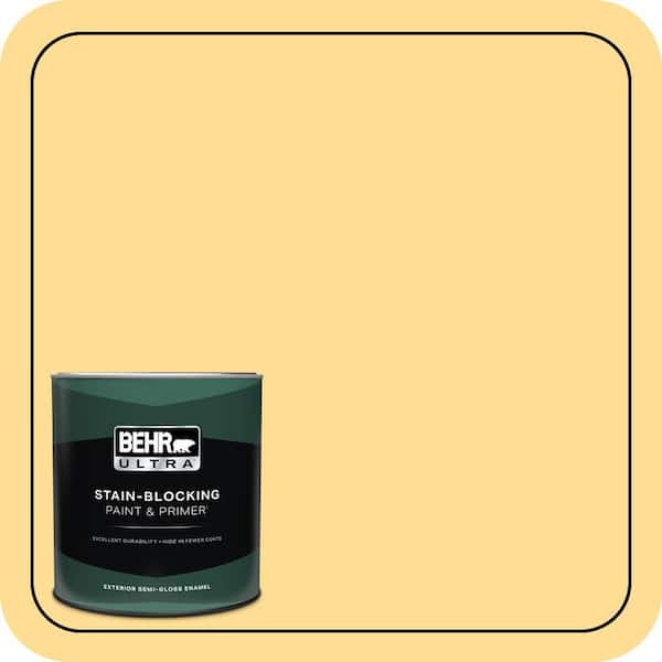 BEHR ULTRA 1 qt. #350B-5 Straw Hat Semi-Gloss Enamel Exterior Paint & Primer