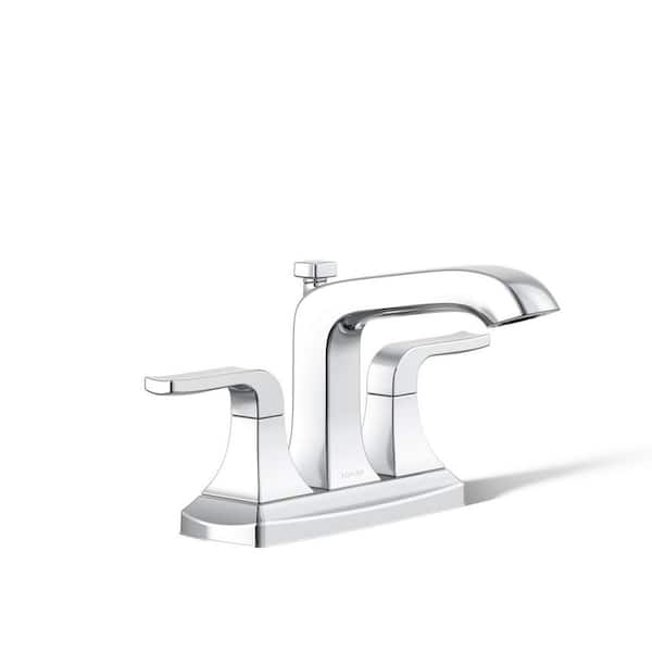 KOHLER Rubicon 4 in. Centerset 2-Handle Bathroom Faucet in Polished Chrome