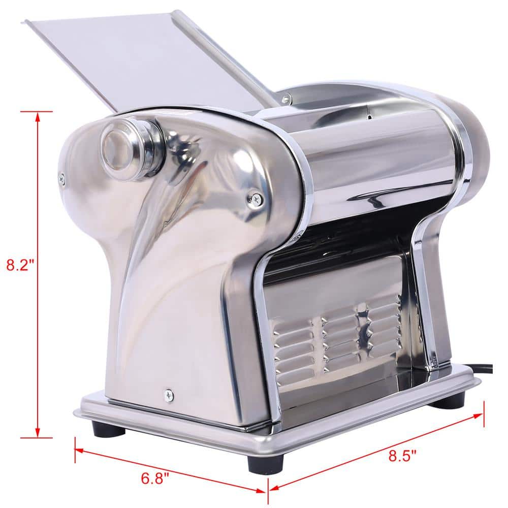 Silver Stainless Steel Electric Pasta Maker with Adjustable Thickness