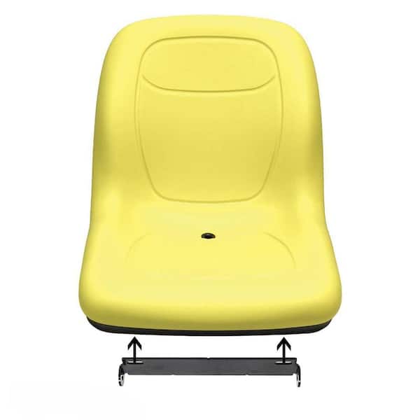 Bucket Seat with Hinge Bracket for John Deere Compact Utility Tractors and Lawn Mowers with Central Drain Hole