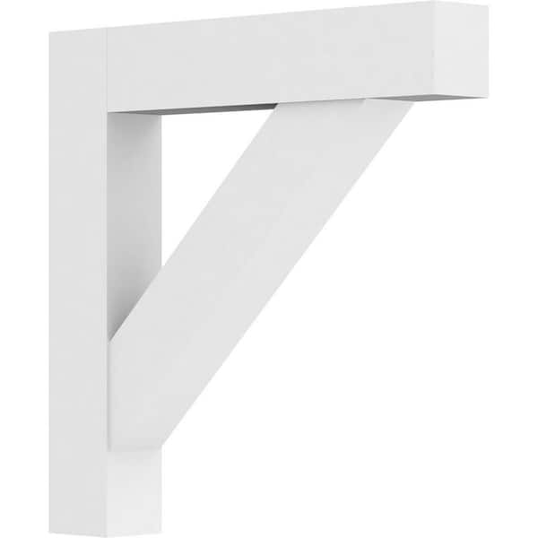 Ekena Millwork Standard Traditional 5 in. W x 36 in. H x 36 in. D Signature Urethane Polyurethane Bracket With Block Ends