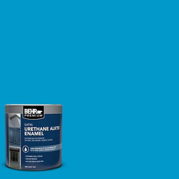 BEHR PREMIUM 1 qt. #550B-6 Isle of Capri Satin Enamel Urethane Alkyd Interior/Exterior Paint