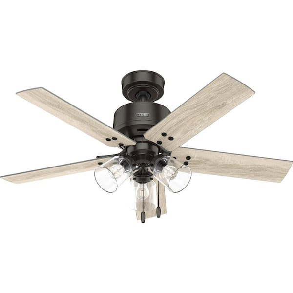 Hunter Sencillo 44 in. Indoor Noble Bronze Ceiling Fan with Light Kit Included