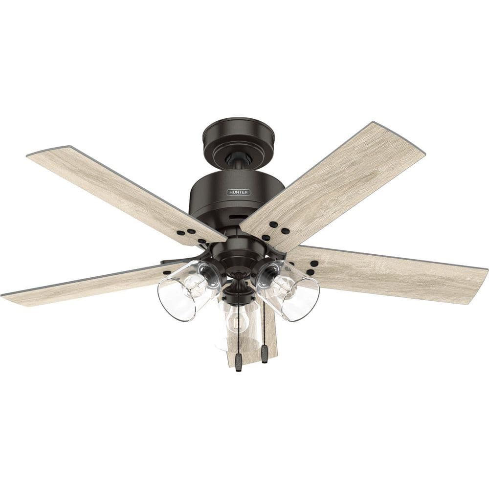 Hunter Sencillo 44 In. Indoor Noble Bronze Ceiling Fan With Light Kit ...