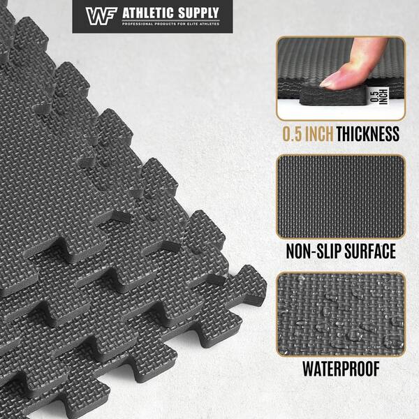 Stalwart 24-in W x 24-in L x 0.5-in T Interlocking Foam Gym Floor Tile (96-sq ft) (24-Pack)