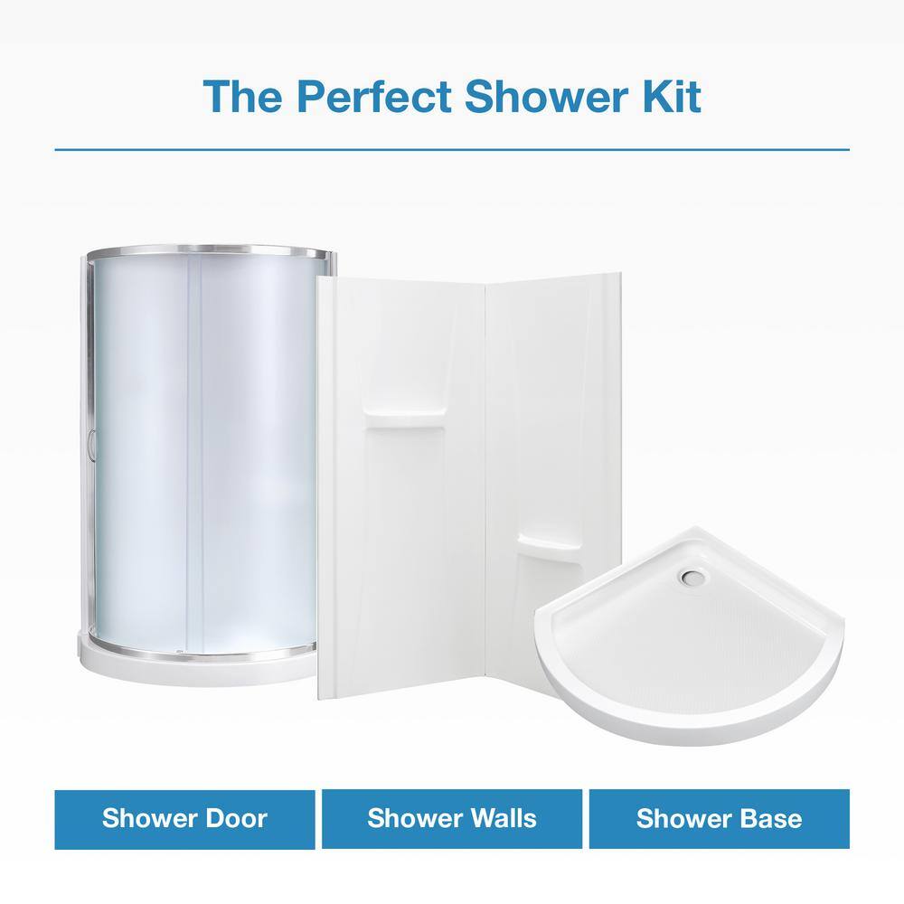 Breeze 32'' Frosted Glass and Acrylic Corner Shower Kit