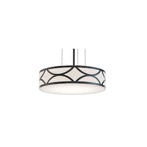 Lake 30-Watt 1-Light Black Integrated LED Pendant Light with Acrylic Shade