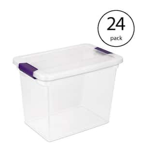 27-Qt. Latch Box Storage Tote Container in Clear (24-Pack)