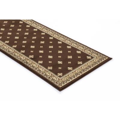 Ankara Pin Dot Brown 2 ft. x 7 ft. Runner Rug