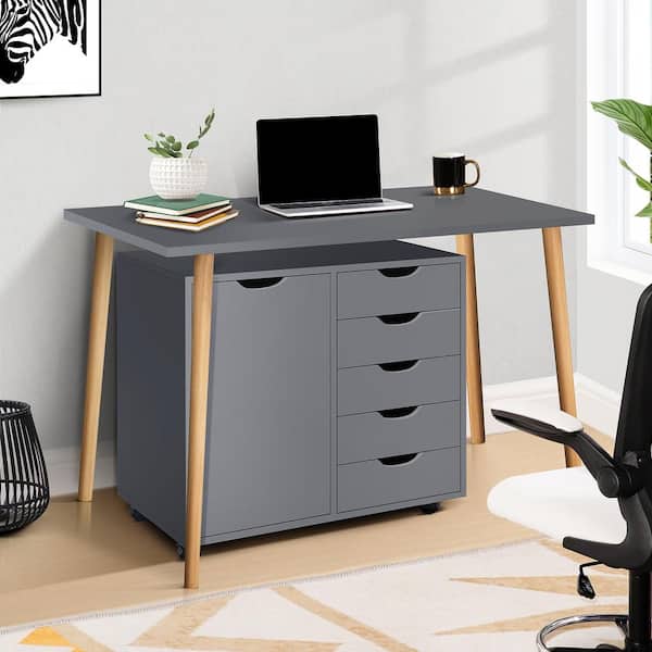 MAYKOOSH Gray, 7-Drawer Office Storage File Cabinet on Wheels, Mobile Under  Desk Filing Drawer, Craft Storage for Home, Office 29499MK - The Home Depot