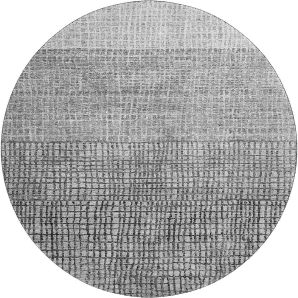 Mayfield Premium Machine Washable Abstract AMF1831 Gray 8 ft. x 8 ft. Round Rug price history on PriceWatchPro