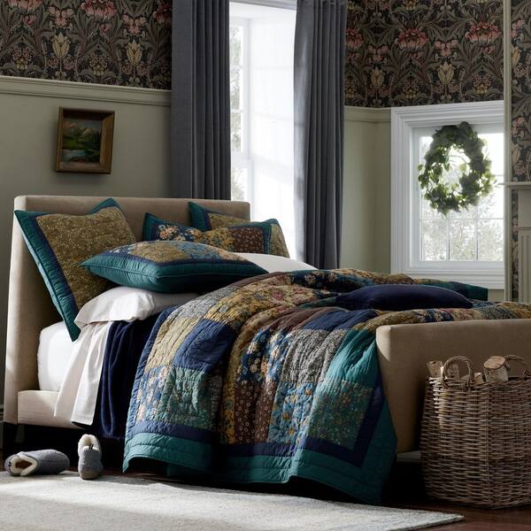 The Company Store Winter Floral Patchwork Quilt and Sham Collection - The  Home Depot