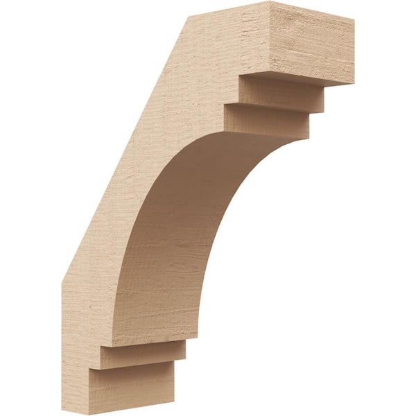 Ekena Millwork 5 in. x 16 in. x 12 in. Pescadero Rough Cedar Woodgrain Timberthane Polyurethane Knee Brace, Primed