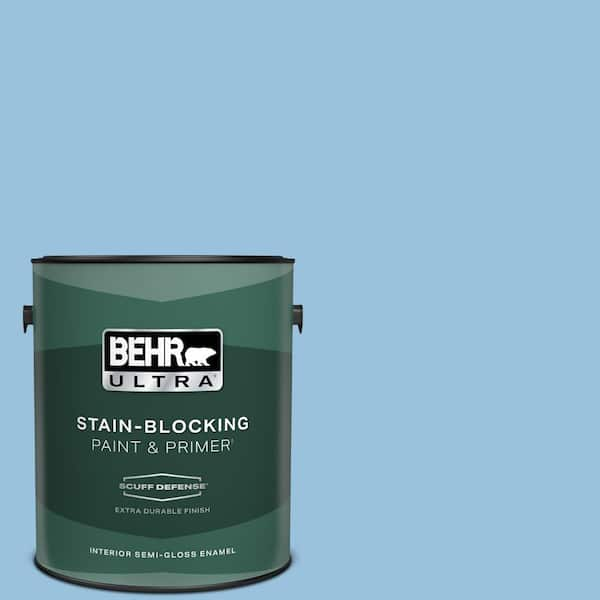 BEHR ULTRA 1 gal. #M520-3 Charismatic Sky Extra Durable Semi-Gloss Enamel Interior Paint & Primer