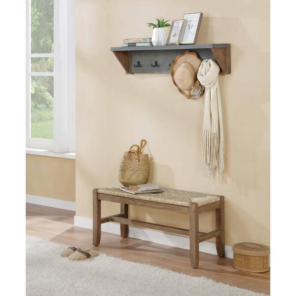 Durango 60L Industrial Wood Coat Hook Entryway Shelf Alaterre