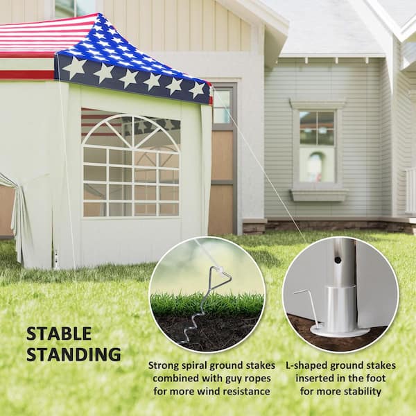Outsunny 22.3 ft. x 16.4 ft. American Flag Party Tent, Wedding