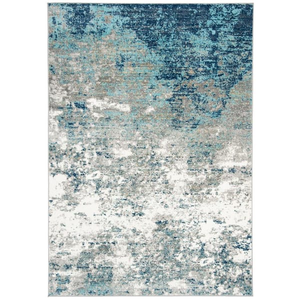 SAFAVIEH Jasper Gray/Blue 6 ft. x 9 ft. Geometric Area Rug