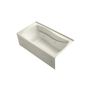 Mariposa 66 in. Right Drain Rectangular Alcove Whirlpool Bathtub in Biscuit