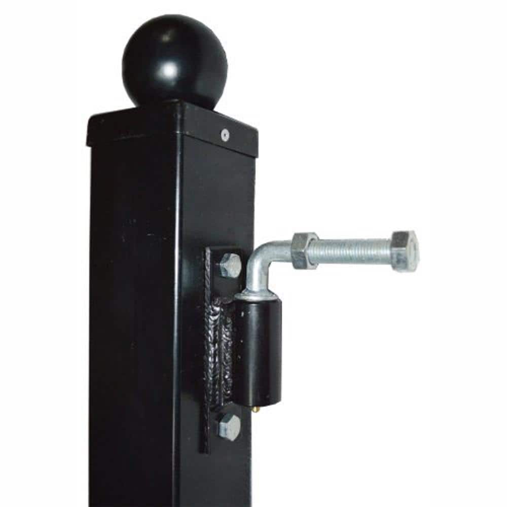 ALEKO 7.5 ft Black Steel Universal Fence Post with Hinges