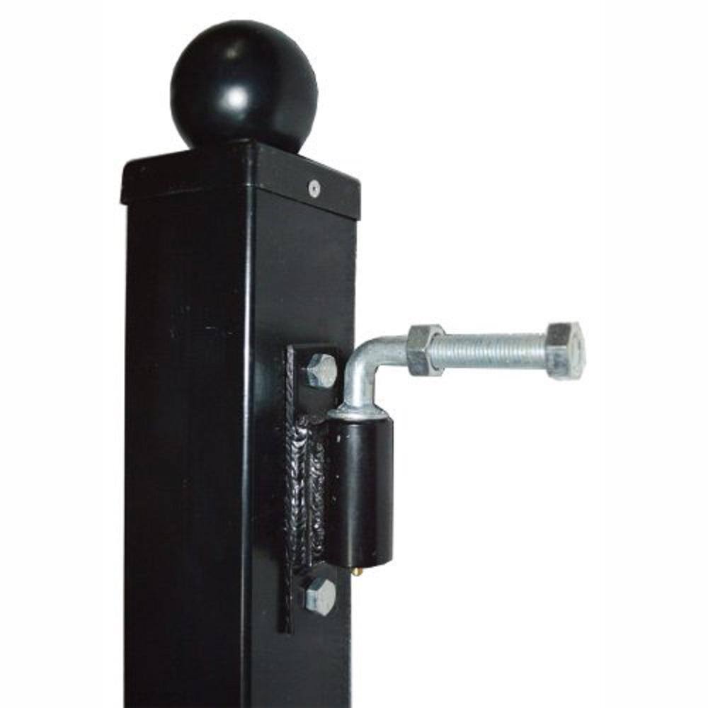 Universal Black Steel Gatepost with Cap and Hardware