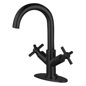 Concord 2-Handle High Arc Single-Hole Bathroom Faucet with Push Pop-Up in Matte Black