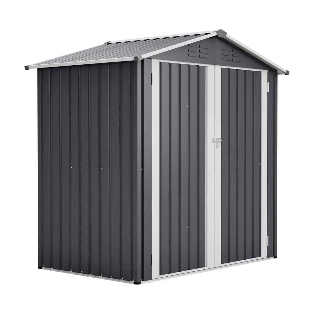 6 ft. W x 4 ft. D Outdoor Metal Storage Shed with Lockable Door