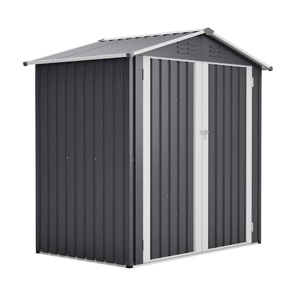 6 ft. W x 4 ft. D Outdoor Metal Storage Shed with Lockable Door