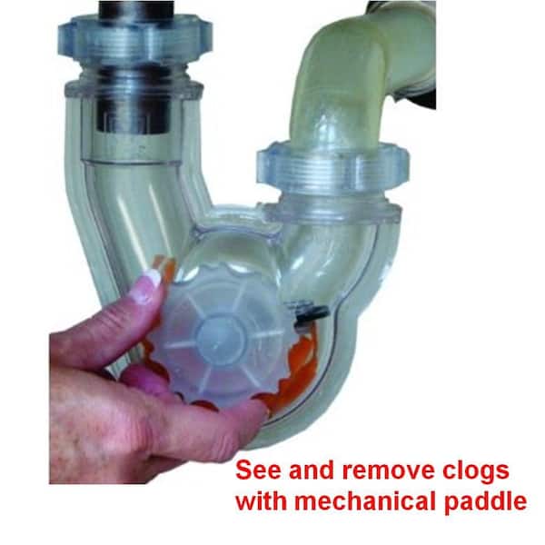 Fits 1-1/2 in. or 1-1/4 in. ABS Plastic PermaFLOW Never Clog Universal Transparent P-Trap