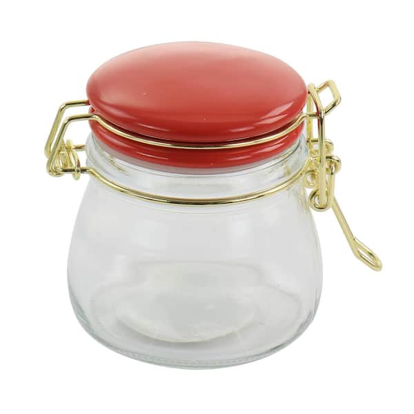 Home Basics Small Glass Jar with Copper Top HDC51899 - The Home Depot
