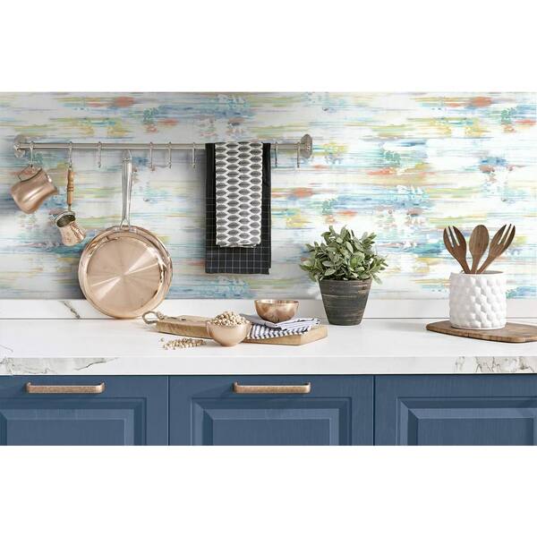 Brushed Stripe Abstract Vinyl Peel & Stick Wallpaper Roll (Covers 30.75 Sq. Ft.)