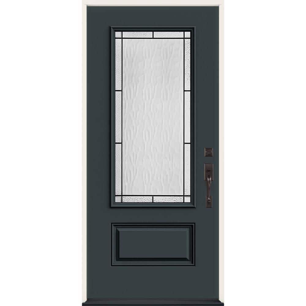 36 in. x 80 in. Left-Hand 3/4 Lite Decorative Glass Wendover Marine Fiberglass Prehung Front Door price history on PriceWatchPro