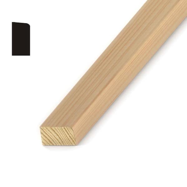 Unbranded Round Edge 3/8 in. x 3/4 in. Pine Stop Moulding