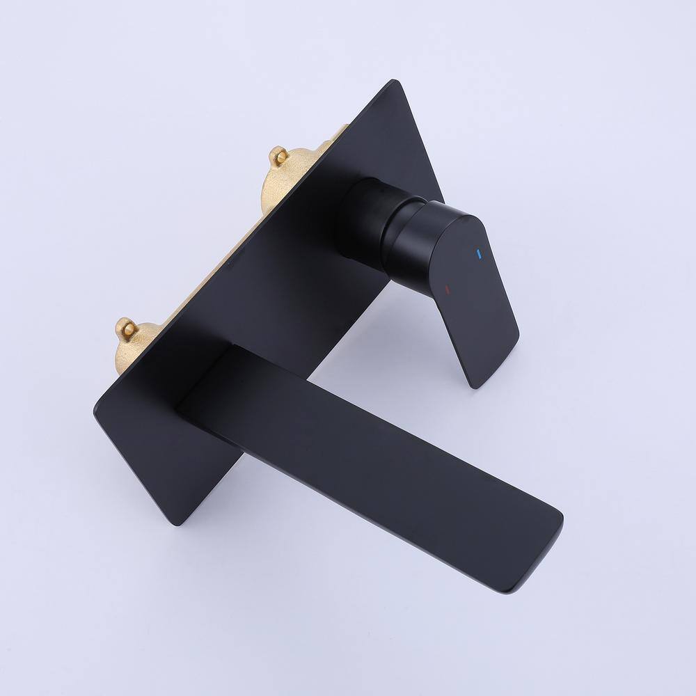 Matte Black Single-Handle Wall-Mount Bathroom Faucet