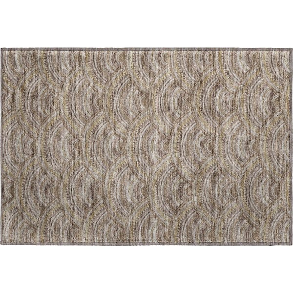 Mayfield Premium Machine Washable Abstract AMF984 Brown 1 ft. 8 in. x 2 ft. 6 in. Area Rug