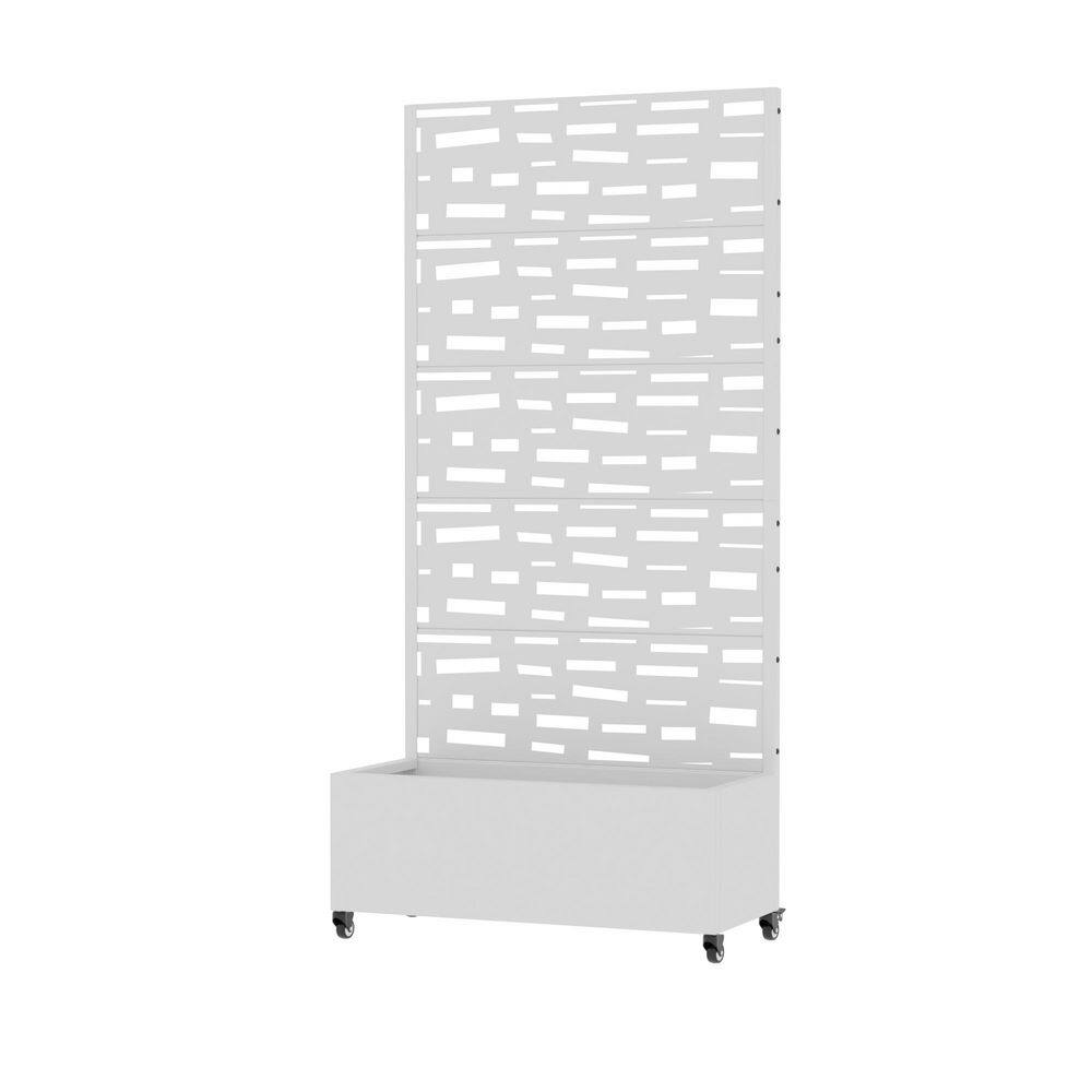 72 in. H x 35 in. W Metal White Rectangle Pots and Planter Raised Box with Trellis for Vine Climbing Plants price history on PriceWatchPro