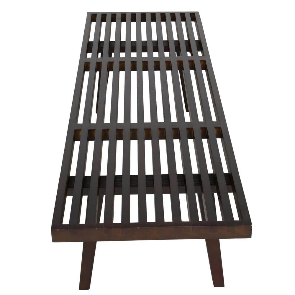 Mid-Century Dark Walnut Inwood 5' Platform Bench