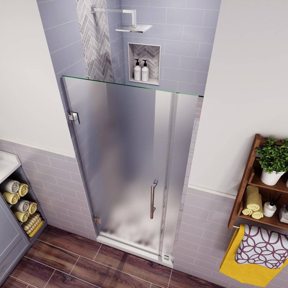 Belmore 72" x 30.25" Frameless Frosted Glass Shower Door with Chrome Hardware