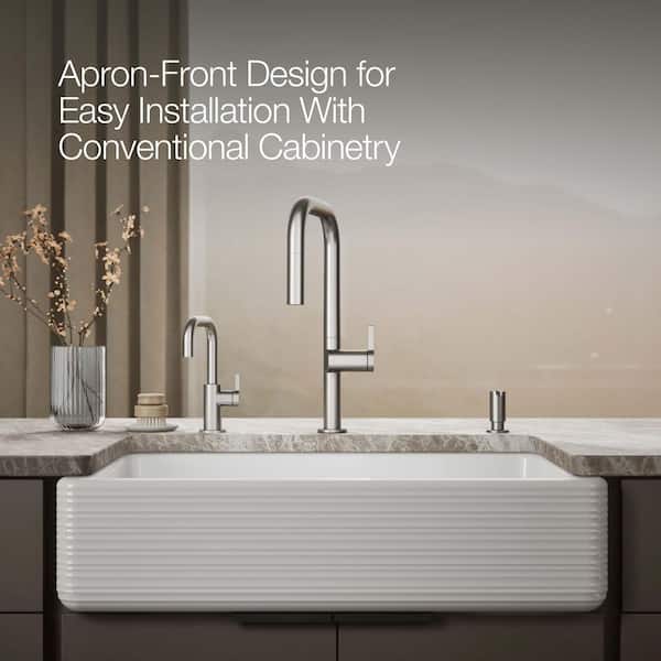 KOHLER Whitehaven Farmhouse Apron Front Self-Trimming Cast