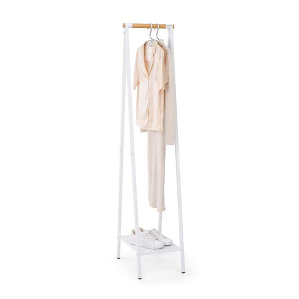 Brabantia White Steel With Bamboo Rod Compact Clothes Rack W 13.4 in x H 67.0 in 229862 - The Home Depot Brabantia White Steel With Bamboo Rod Compact Clothes Rack W 13.4 in x H 67.0 in 229862 - The Home Depot