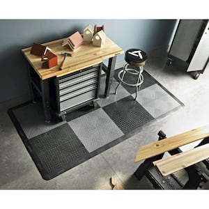 1 ft. x 1 ft. Charcoal Polypropylene Garage Flooring Drain Tile (4-Pack)
