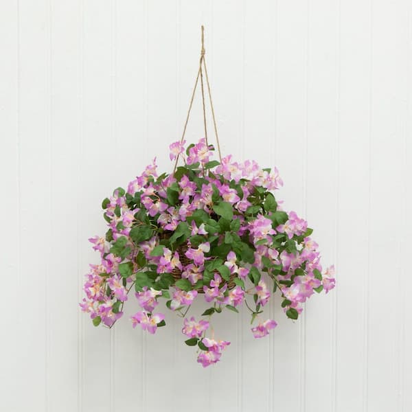 StyleWell 18 in. UV Resistant Artificial Bougainvillea in Hanging