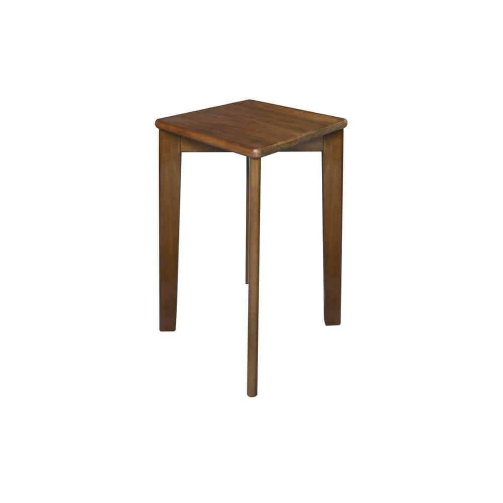Walnut American Hardwood Stackable Square Stool Set