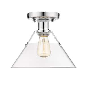 Orwell 10 in. 1-Light Chrome and Clear Glass Flush Mount